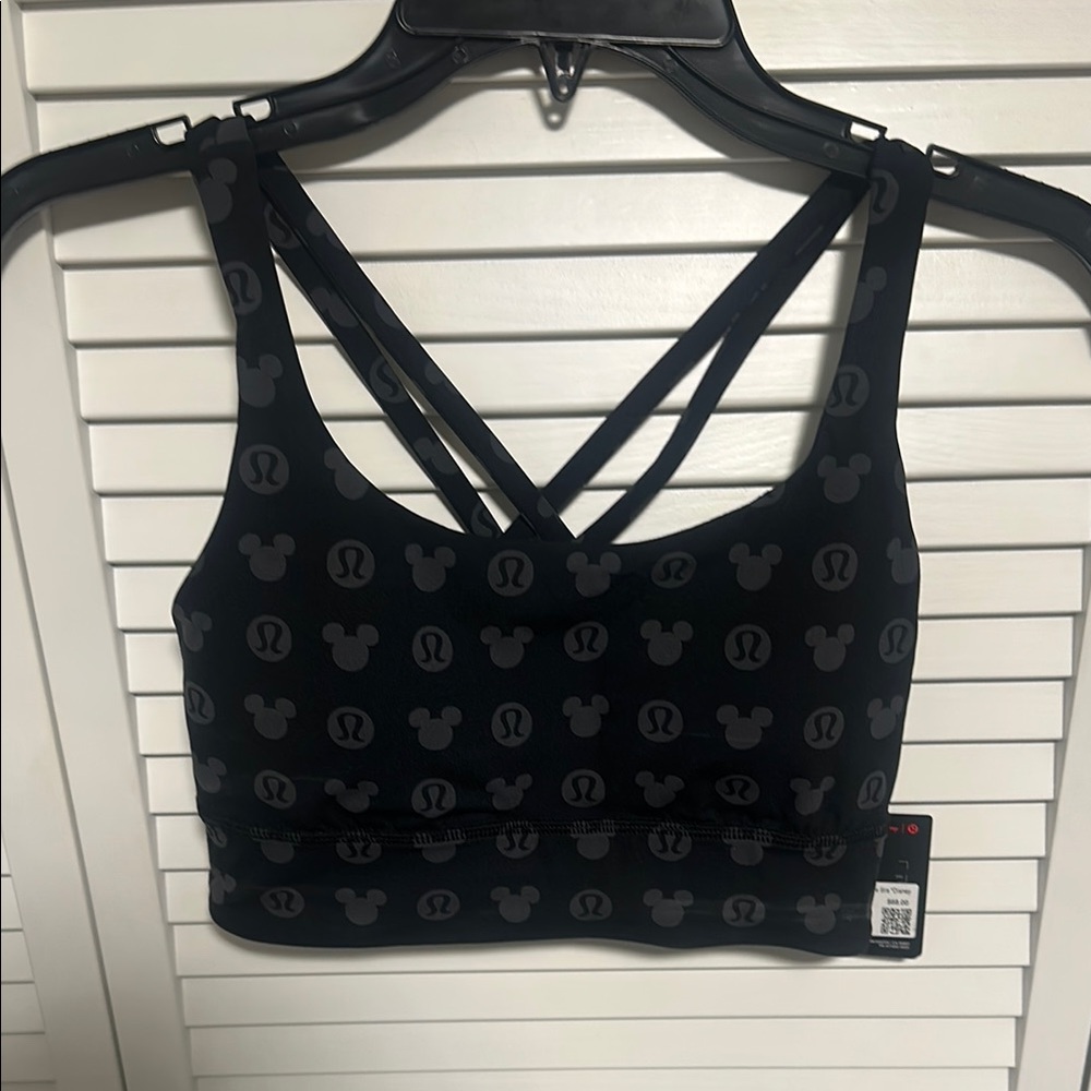 lululemon/disney athletica Black Strappy Sports Bra